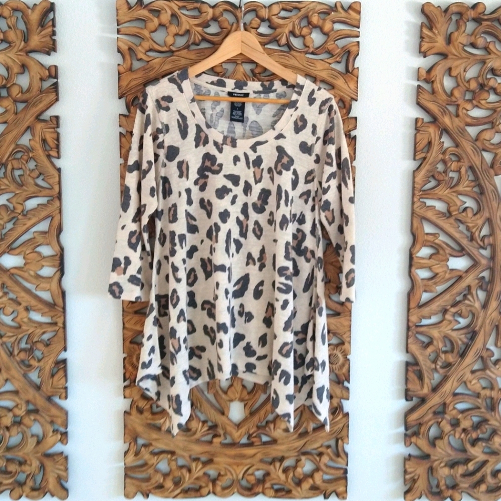 Leopard Print Assymetrical Tunic